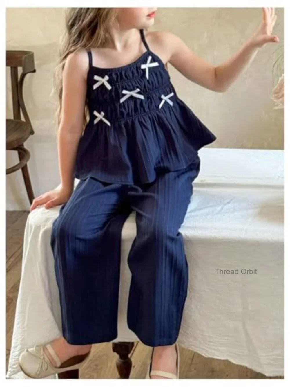Toddler Girl 2 Piece Peplum Top and Pants Summer Set Size 6Y